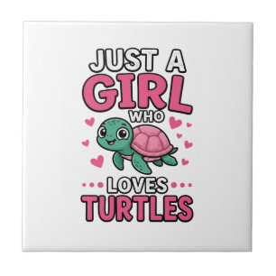 Azulejo Solo una chica que ama las tortugas Diseño de vect