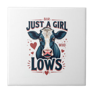Azulejo Solo Una Chica Que Ama Las Vacas Vintage Amante De