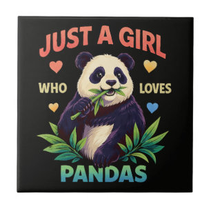 Azulejo Solo una chica que ama pandas lindo