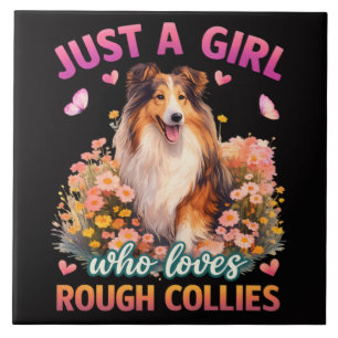 Azulejo Solo una chica que ama Rough Collies