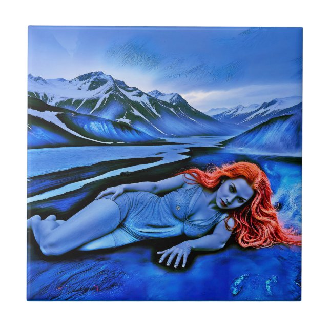 Azulejo "Sólvátra" - Hielo bajo llamas (Frente)