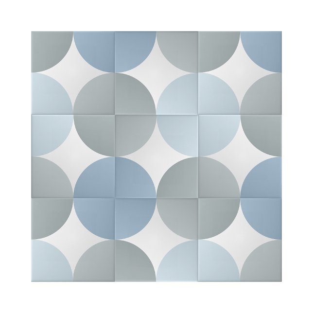 Azulejo Sombras azules Un Cuarto Diseño Geométrico Círculo (blue gray geometric circles ceramic tiles)