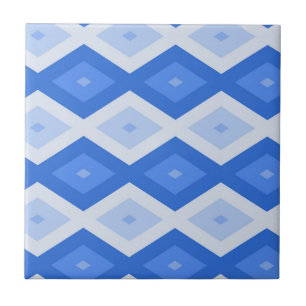 Azulejo Sombras de patrón de diamante azul