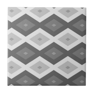 Azulejo Sombras de patrón de diamante gris