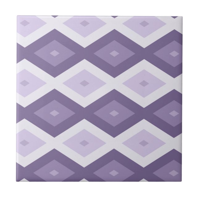 Azulejo Sombras del patrón de diamantes de lavanda (Frente)