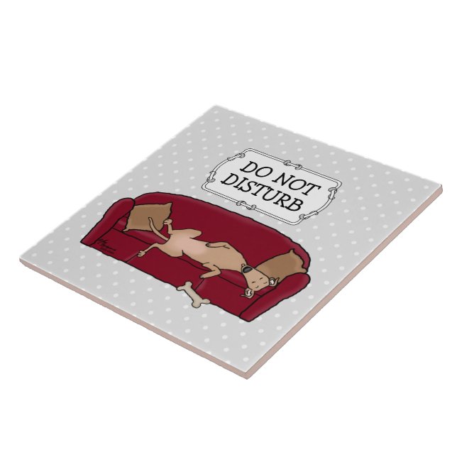 Azulejo Sombrero Greyhound (flautista) Perro Lazy Sleeping (Lado)