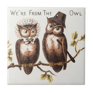 Azulejo Somos del País Lechuza: Arte cromolitográfico