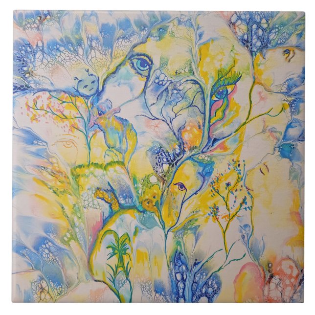 Azulejo Soñar en abstracto de color (Frente)