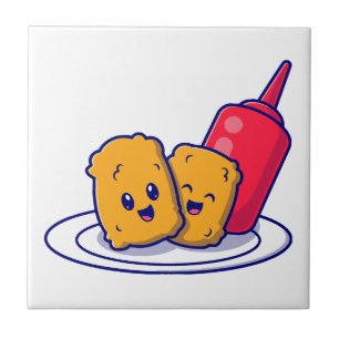 Azulejo Sonrisa De Nuggets Con Personalizado De Salsa