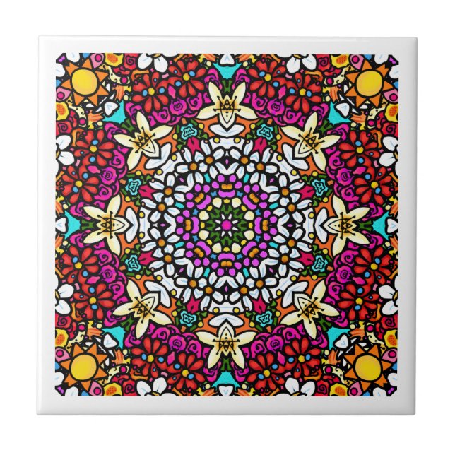 Azulejo Soporte de Flores Celestiales Groovy (Frente)
