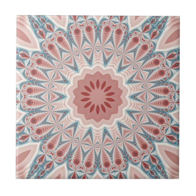 Azulejo Sorprendente arte fractal moderno Kaleidoscope Man (Frente)