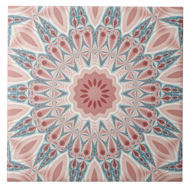 Azulejo Sorprendente arte fractal moderno Kaleidoscope Man (Frente)