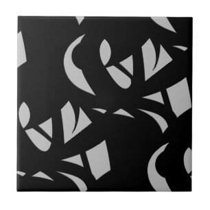 Azulejo Sorprendente arte moderno gris / negro