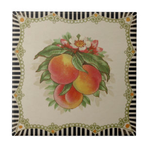 Azulejo Sorprendente Retro Transferware Peaches Repro