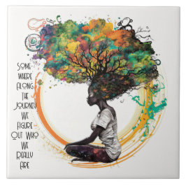 Azulejo Soul Journey Tile De Cerámica De Mujer Inspirada