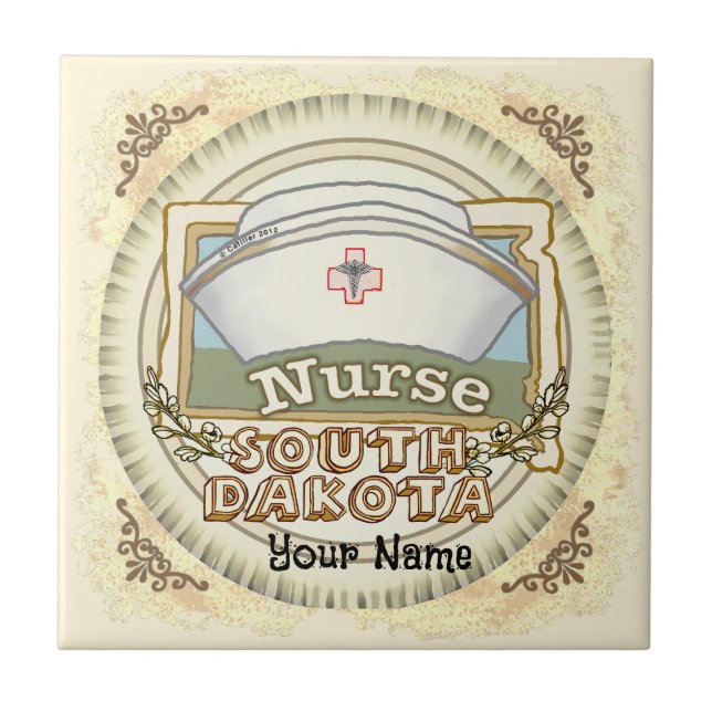 Azulejo South Dakota Nurse (Frente)