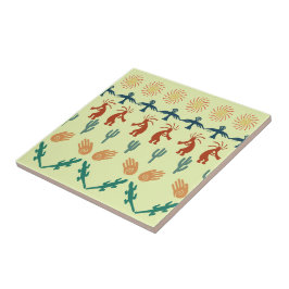 Azulejo Southwest American Indian Tribal Petroglyphs Art