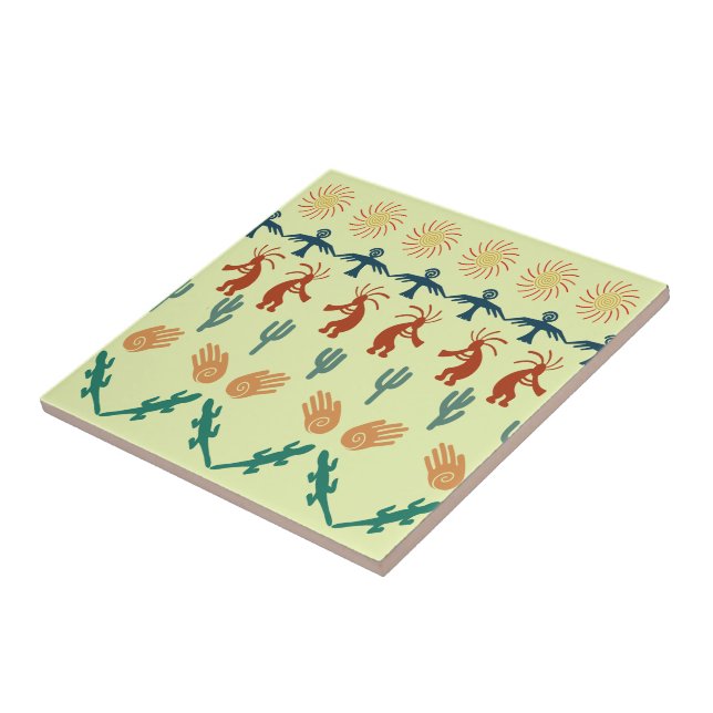 Azulejo Southwest American Indian Tribal Petroglyphs Art (Lado)