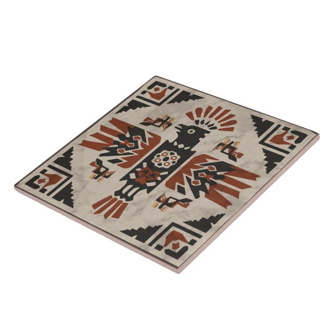 Azulejo Southwest Tribal Eagle Geometric Ancestral Symbol (Lado)