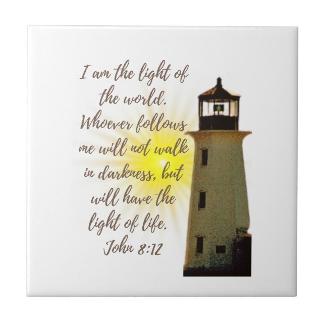 Azulejo Soy el Juan Luz 8:12 con Casa Luz (Frente)