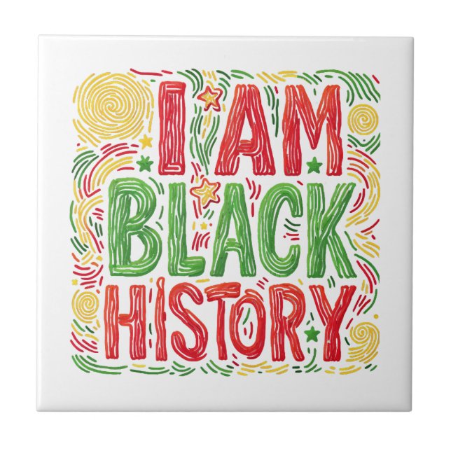 Azulejo Soy historia negra - Activismo negro (Frente)