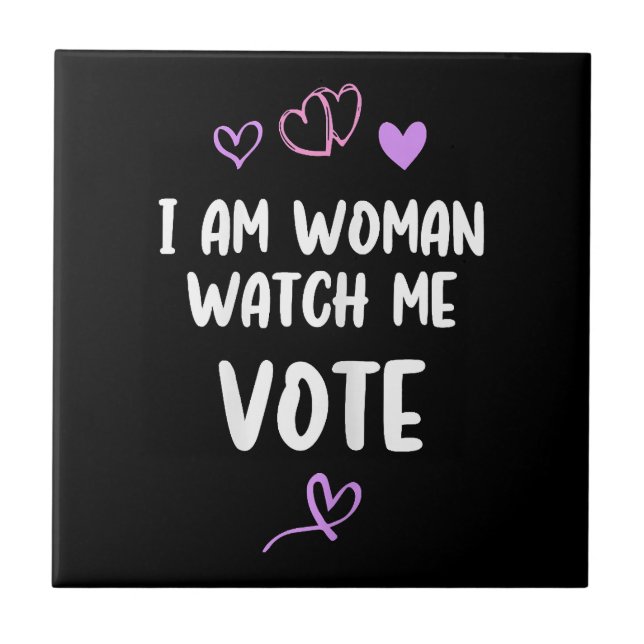 Azulejo Soy mujer, mírame votar (Frente)
