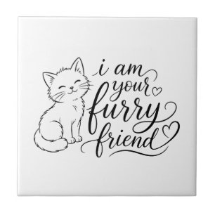 Azulejo Soy tu amigo peludo Diseño de mascota linda