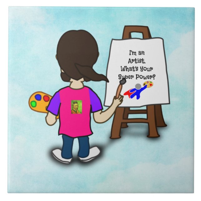 Azulejo SOY UN ARTISTA. ¿Cuál es tu SUPERPODER? (Frente)
