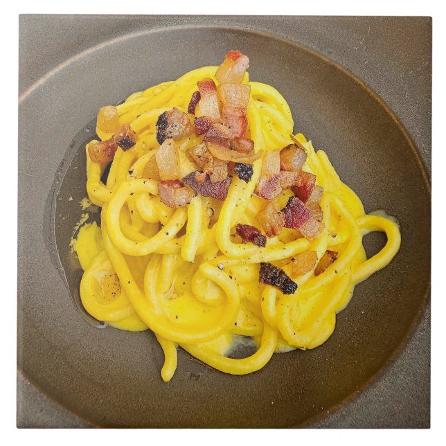 Azulejo Spaghetti carbonara cerámica (Frente)