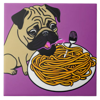 Azulejo Spaghetti Pug 2 estilo personalizado