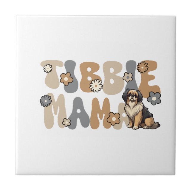 Azulejo Spaniel Tibetano Tibbie Mama Groovy (Frente)