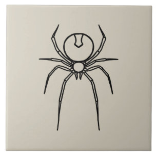 Azulejo Spider - Blanco óseo y negro mural