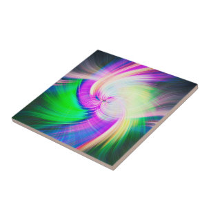 Azulejo SPIRALFLUO - Fractal Psicodélico Colorido Moderno