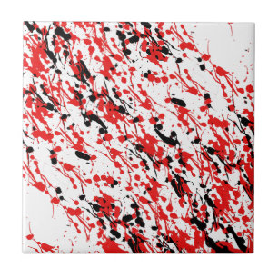 Azulejo Splash and Drin Art Red and Black
