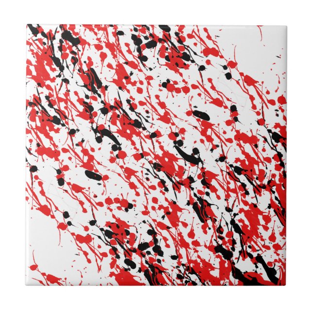 Azulejo Splash and Drin Art Red and Black (Frente)