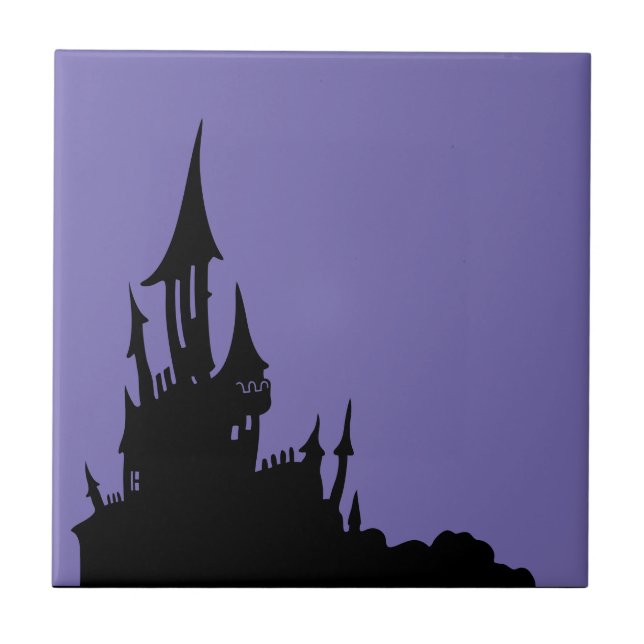 Azulejo Spooky Mansion Halloween Ceramic Tile (Frente)