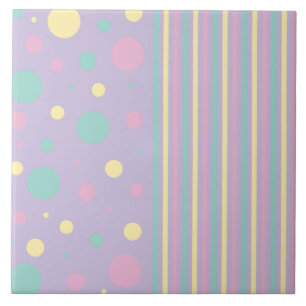 Azulejo Spots and Stripes - Rosa, Amarillo, Púrpura, Verde