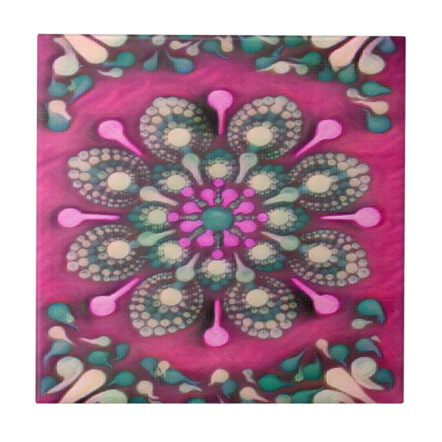 Azulejo Spring Fling Magenta Mandala (Frente)
