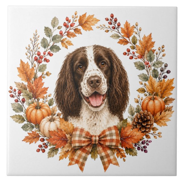 Azulejo Springer Spaniel Otoño (Frente)