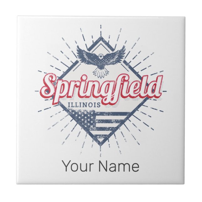 Azulejo Springfield City Illinois Estados Unidos (Frente)