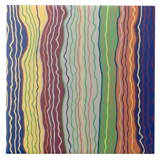Azulejo Squiggles modernos 3 6 x 6 mosaicos cerámicos (Frente)