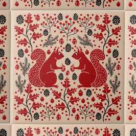 Azulejo Squirrel Forest Woodland