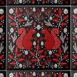 Azulejo Squirrel Forest Woodland<br><div class="desc">Bosque de ardilla roja con conos de pino,  ramas de pino,  bellotas,  hojas de roble y bayas. Perfecto para una casa lago o decoración de temporada. Arte original de Nic Squirrell.</div>