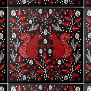 Azulejo Squirrel Forest Woodland