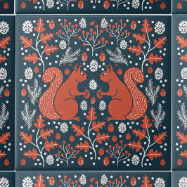 Azulejo Squirrel Forest Woodland