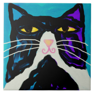 Azulejo Sr. Big Stuff Resumen Pintura De Gatos