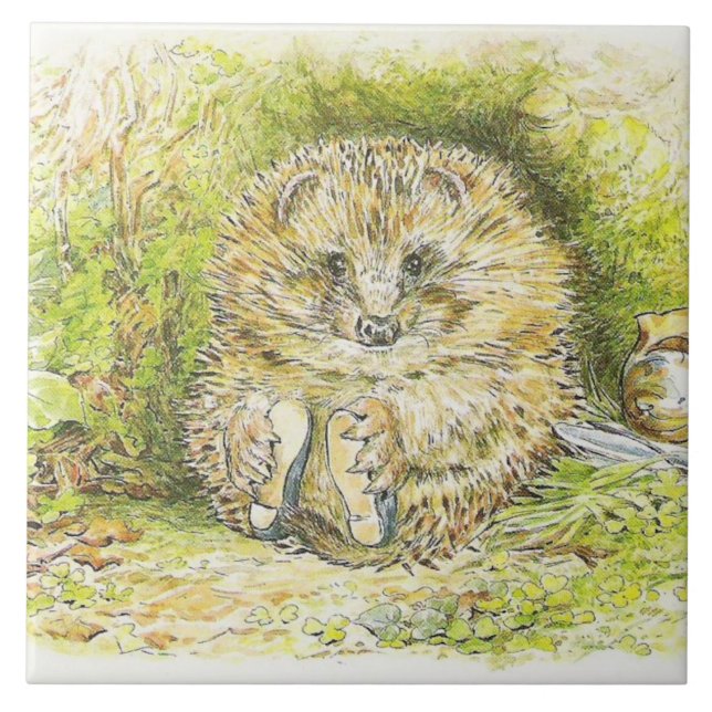 Azulejo Sr. Pricky Pin (Hedgehog) (de Beatrix Potter) (Frente)