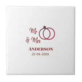 Azulejo Sr & Sra agregar apellido fecha año favor de boda