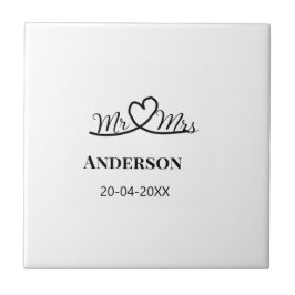 Azulejo Sr & Sra agregar apellido fecha año favor de boda