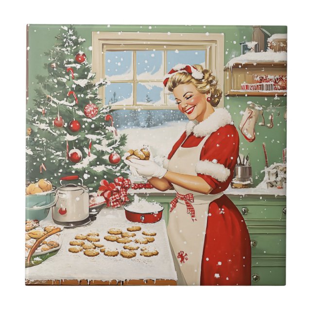 Azulejo Sra. Claus Holiday Baking Delight (Frente)